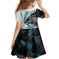 New Zealand Silver Fern Curling Personalised Family Matching Long Sleeve Bodycon Dress and Hawaiian Shirt Aotearoa Kiwi Ponga Paua Shell Version LT14 - Polynesian Pride