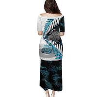 New Zealand Silver Fern Curling Personalised Family Matching Puletasi and Hawaiian Shirt Aotearoa Kiwi Ponga Paua Shell Version LT14 - Polynesian Pride