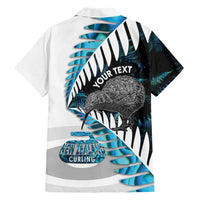 New Zealand Silver Fern Curling Personalised Family Matching Short Sleeve Bodycon Dress and Hawaiian Shirt Aotearoa Kiwi Ponga Paua Shell Version LT14 - Polynesian Pride