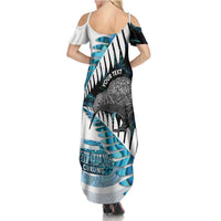 New Zealand Silver Fern Curling Personalised Family Matching Summer Maxi Dress and Hawaiian Shirt Aotearoa Kiwi Ponga Paua Shell Version LT14 - Polynesian Pride