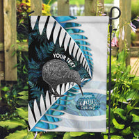New Zealand Silver Fern Curling Personalised Garden Flag Aotearoa Kiwi Ponga Paua Shell Version - Polynesian Pride