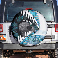 New Zealand Silver Fern Curling Personalised Spare Tire Cover Aotearoa Kiwi Ponga Paua Shell Version - Polynesian Pride