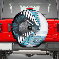 New Zealand Silver Fern Curling Personalised Spare Tire Cover Aotearoa Kiwi Ponga Paua Shell Version - Polynesian Pride