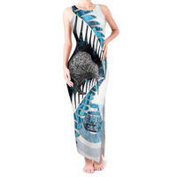 New Zealand Silver Fern Curling Personalised Tank Maxi Dress Aotearoa Kiwi Ponga Paua Shell Version - Polynesian Pride