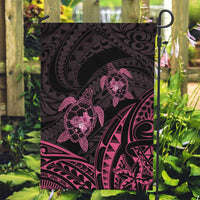 Pink Black Polynesia Floral Sea Turtle Garden Flag - Polynesian Pride