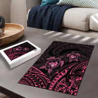 Pink Black Polynesia Floral Sea Turtle Puzzle - Polynesian Pride