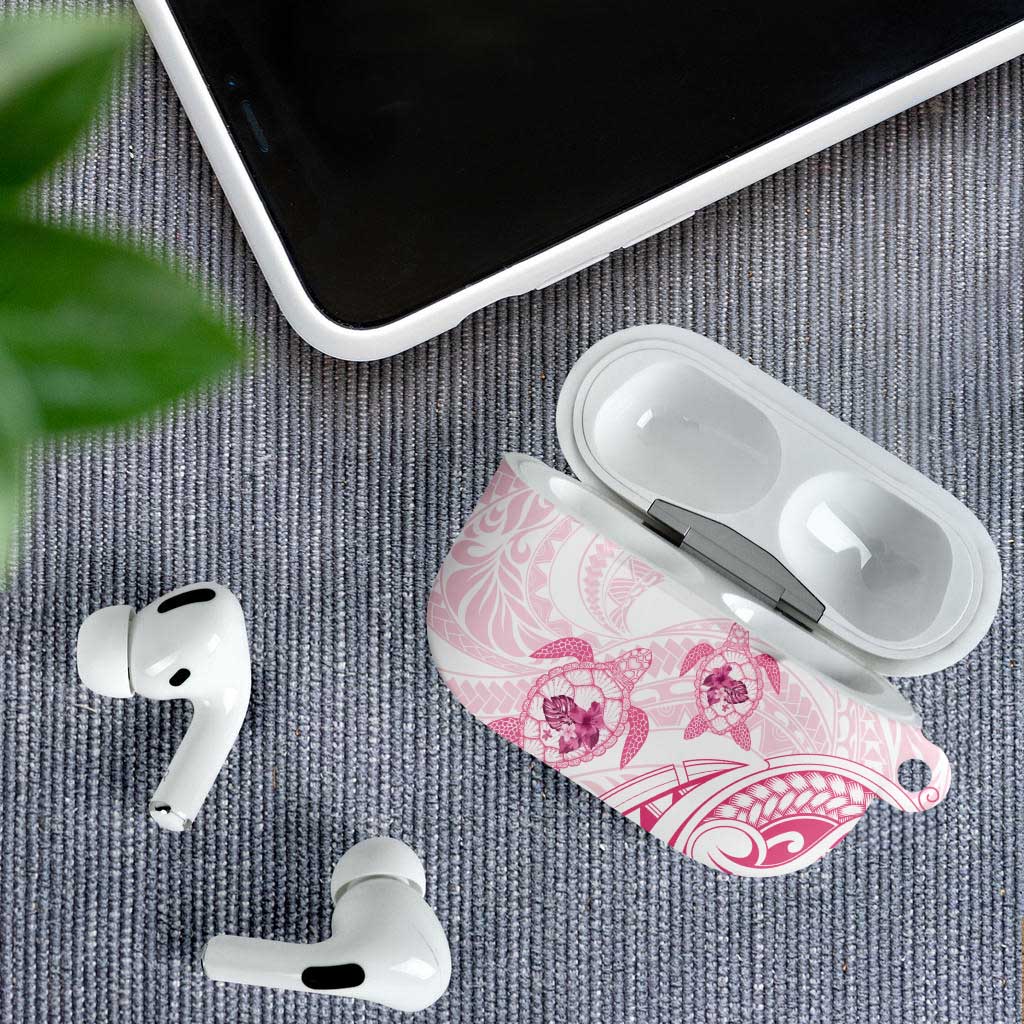 Pink White Polynesia Floral Sea Turtle AirPods Case - Polynesian Pride