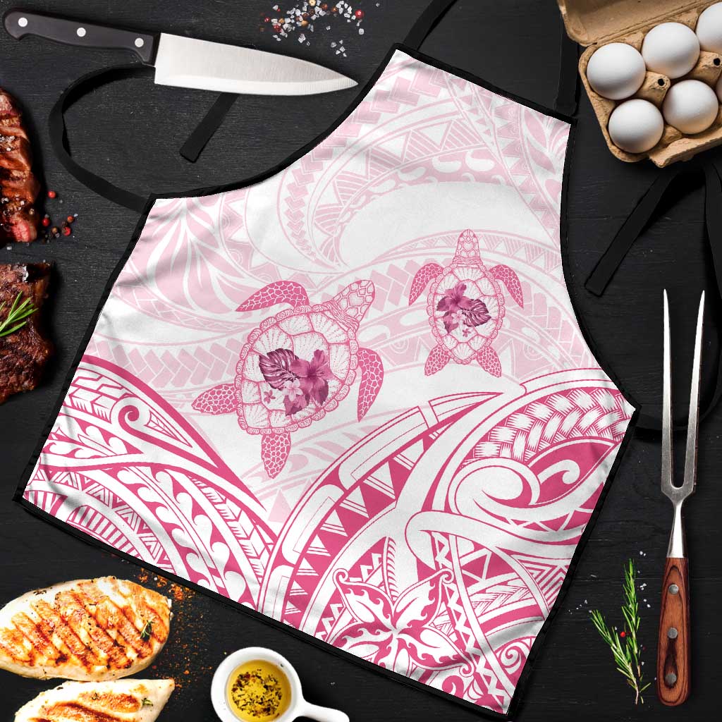 Pink White Polynesia Floral Sea Turtle Apron - Polynesian Pride