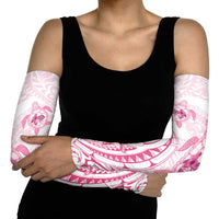 Pink White Polynesia Floral Sea Turtle Arm Sleeves - Polynesian Pride