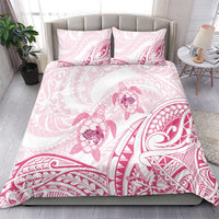 Pink White Polynesia Floral Sea Turtle Bedding Set - Polynesian Pride