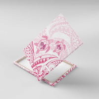 Pink White Polynesia Floral Sea Turtle Canvas Wall Art - Polynesian Pride