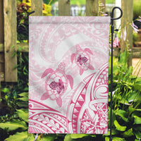 Pink White Polynesia Floral Sea Turtle Garden Flag - Polynesian Pride