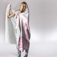 Pink White Polynesia Floral Sea Turtle Hooded Blanket - Polynesian Pride