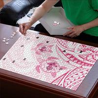 Pink White Polynesia Floral Sea Turtle Puzzle - Polynesian Pride