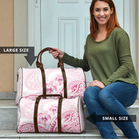 Pink White Polynesia Floral Sea Turtle Travel Bag - Polynesian Pride