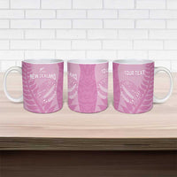Custom New Zealand Silver Fern Rugby 2025 Ceramic Mug All Black Aotearoa Maori Pink - Polynesian Pride