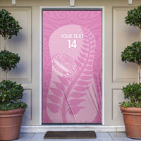 Custom New Zealand Silver Fern Rugby 2025 Door Cover All Black Aotearoa Maori Pink LT14 Pink - Polynesian Pride