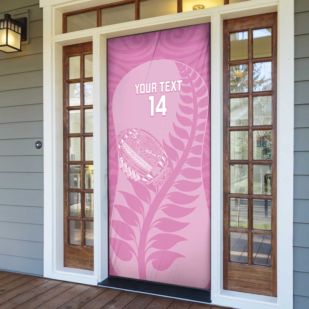 Custom New Zealand Silver Fern Rugby 2025 Door Cover All Black Aotearoa Maori Pink LT14 - Polynesian Pride