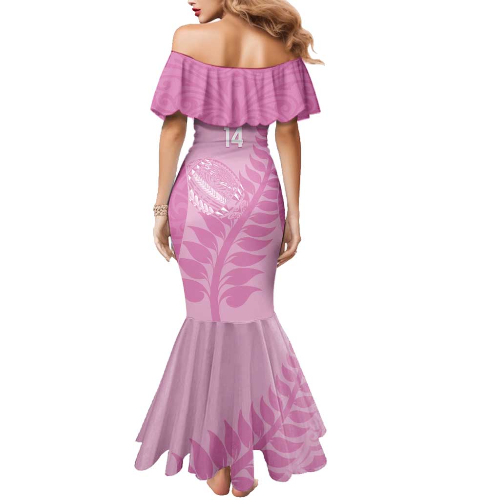Custom New Zealand Silver Fern Rugby 2025 Family Matching Mermaid Dress and Hawaiian Shirt All Black Aotearoa Maori Pink LT14 - Polynesian Pride