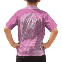 Custom New Zealand Silver Fern Rugby 2025 Family Matching Summer Maxi Dress and Hawaiian Shirt All Black Aotearoa Maori Pink LT14 - Polynesian Pride