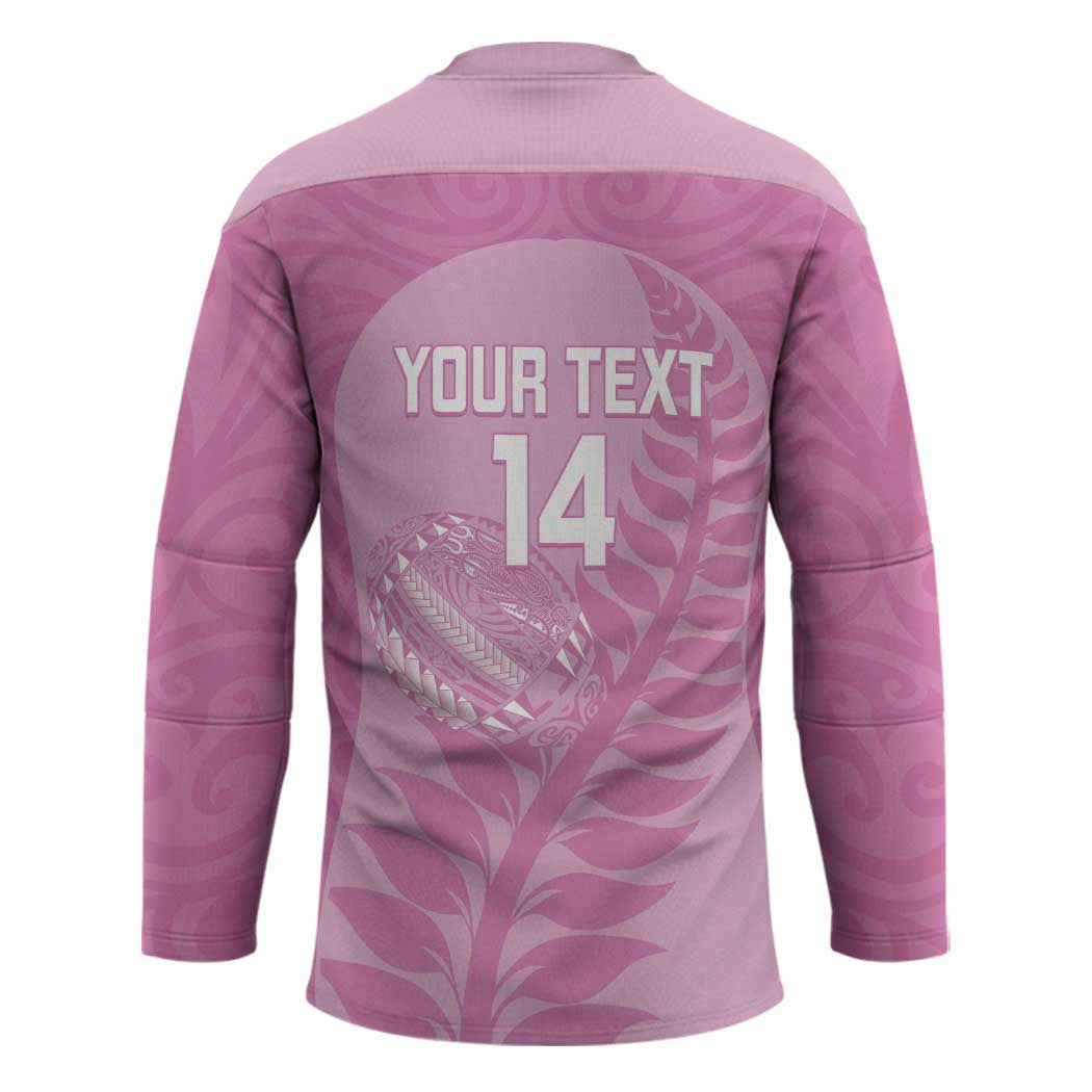 Custom New Zealand Silver Fern Rugby 2025 Hockey Jersey All Black Aotearoa Maori Pink LT14 - Polynesian Pride