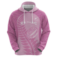 Custom New Zealand Silver Fern Rugby 2025 Hoodie All Black Aotearoa Maori Pink LT14 - Polynesian Pride