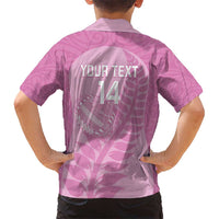 Custom New Zealand Silver Fern Rugby 2025 Kid Hawaiian Shirt All Black Aotearoa Maori Pink LT14 - Polynesian Pride