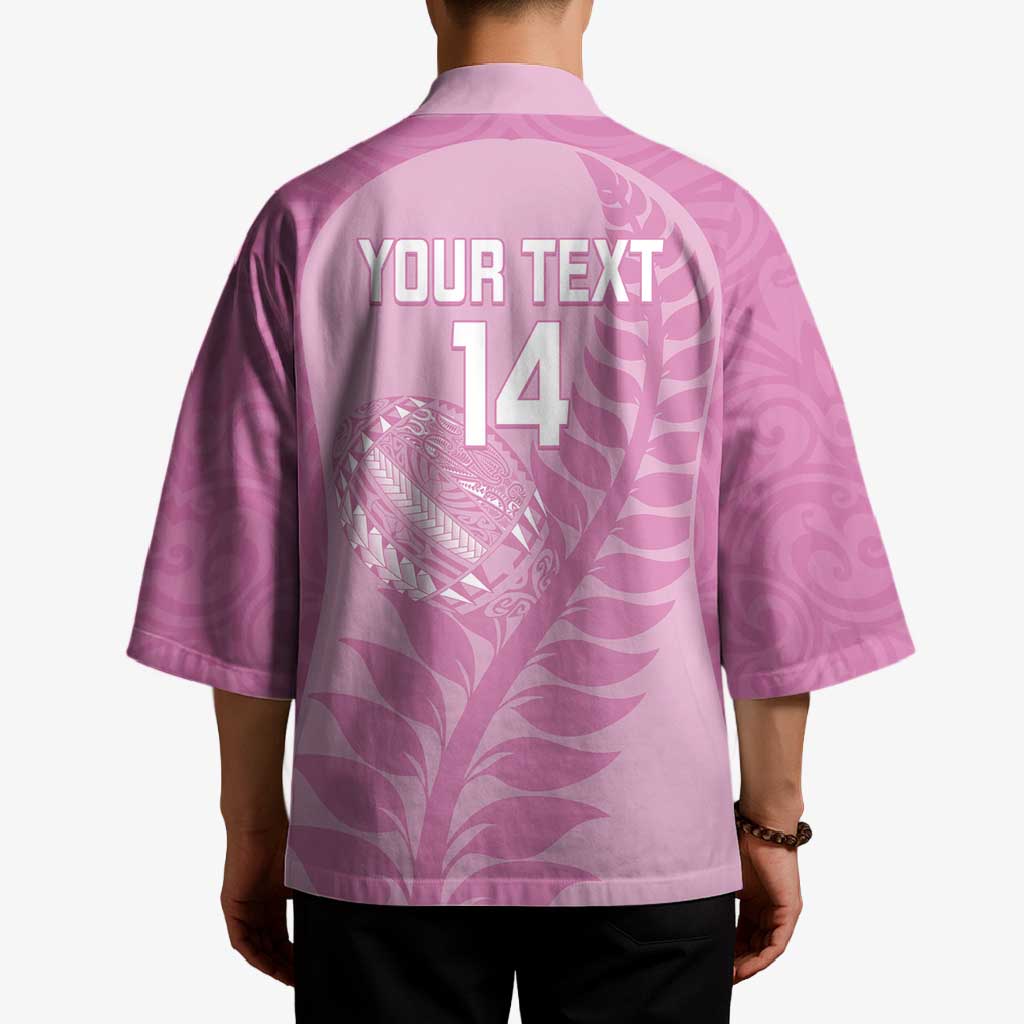 Custom New Zealand Silver Fern Rugby 2025 Kimono All Black Aotearoa Maori Pink - Polynesian Pride
