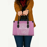 Custom New Zealand Silver Fern Rugby 2025 Leather Bag All Black Aotearoa Maori Pink - Polynesian Pride