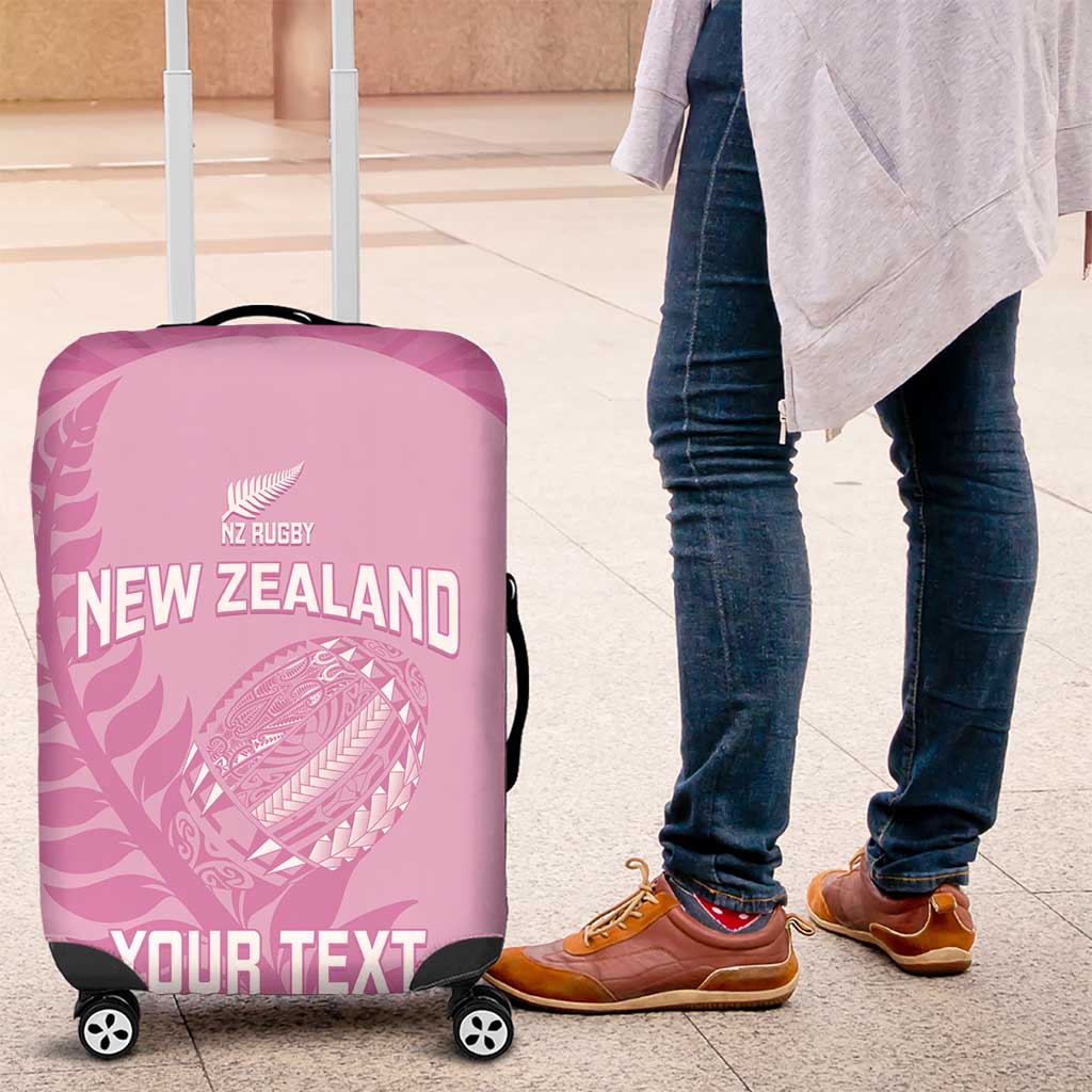 Custom New Zealand Silver Fern Rugby 2025 Luggage Cover All Black Aotearoa Maori Pink LT14 Pink - Polynesian Pride