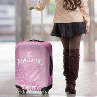 Custom New Zealand Silver Fern Rugby 2025 Luggage Cover All Black Aotearoa Maori Pink LT14 - Polynesian Pride