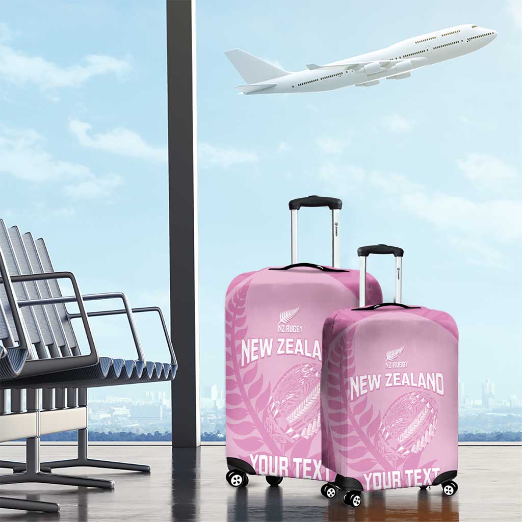 Custom New Zealand Silver Fern Rugby 2025 Luggage Cover All Black Aotearoa Maori Pink LT14 - Polynesian Pride