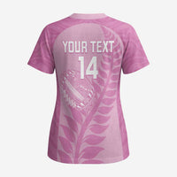 Custom New Zealand Silver Fern Rugby 2025 Scrub Top All Black Aotearoa Maori Pink - Polynesian Pride