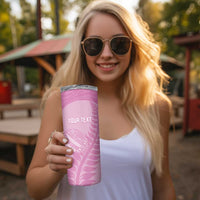 Custom New Zealand Silver Fern Rugby 2025 Skinny Tumbler All Black Aotearoa Maori Pink LT14 - Polynesian Pride