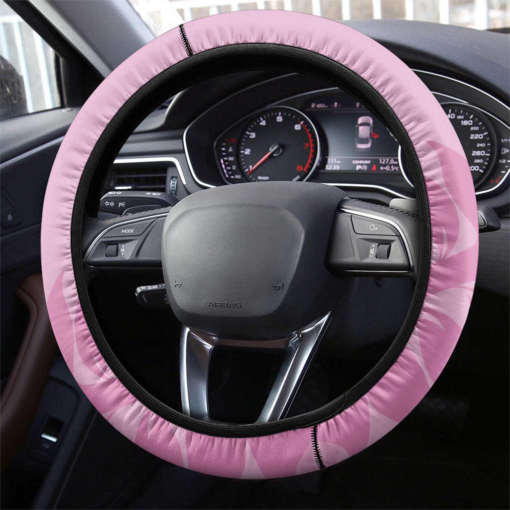New Zealand Silver Fern Rugby 2025 Steering Wheel Cover All Black Aotearoa Maori Pink LT14 - Polynesian Pride