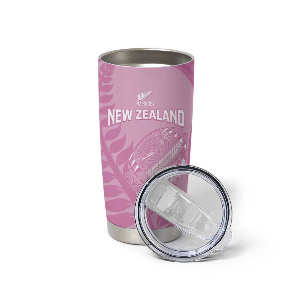 Custom New Zealand Silver Fern Rugby 2025 Tumbler Cup All Black Aotearoa Maori Pink LT14 - Polynesian Pride