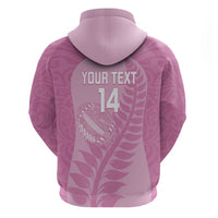 Custom New Zealand Silver Fern Rugby 2025 Zip Hoodie All Black Aotearoa Maori Pink LT14 - Polynesian Pride