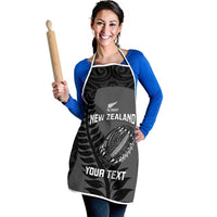 Custom New Zealand Silver Fern Rugby 2025 Apron Go Champions Aotearoa Maori Black - Polynesian Pride