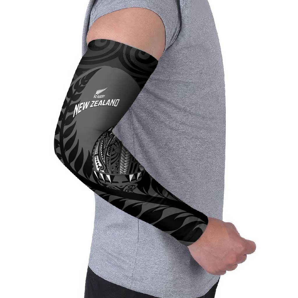 Custom New Zealand Silver Fern Rugby 2025 Arm Sleeves Go Champions Aotearoa Maori Black - Polynesian Pride