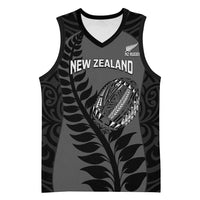 Custom New Zealand Silver Fern Rugby 2025 Basketball Jersey Go Champions Aotearoa Maori Black LT14 Unisex Black - Polynesian Pride