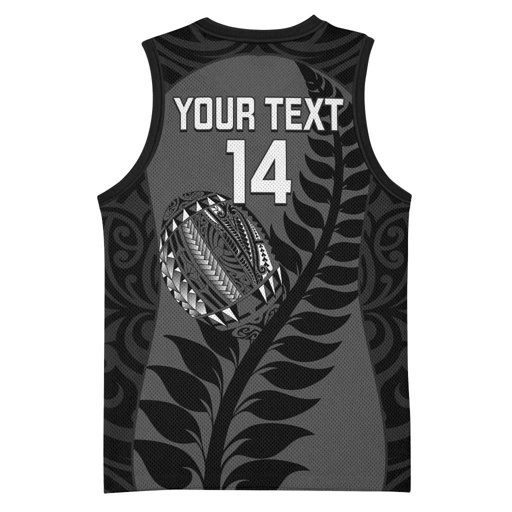 Custom New Zealand Silver Fern Rugby 2025 Basketball Jersey Go Champions Aotearoa Maori Black LT14 - Polynesian Pride