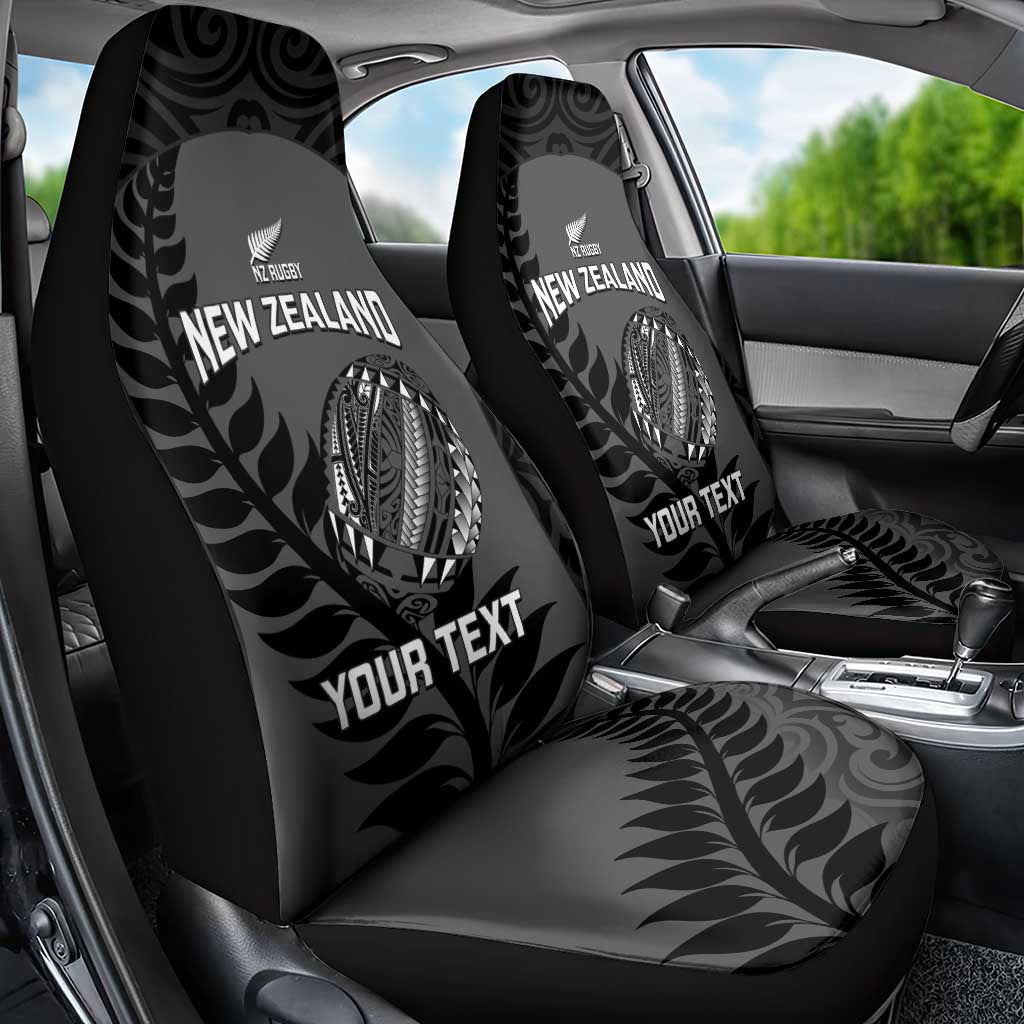 Custom New Zealand Silver Fern Rugby 2025 Car Seat Cover Go Champions Aotearoa Maori Black LT14 - Polynesian Pride