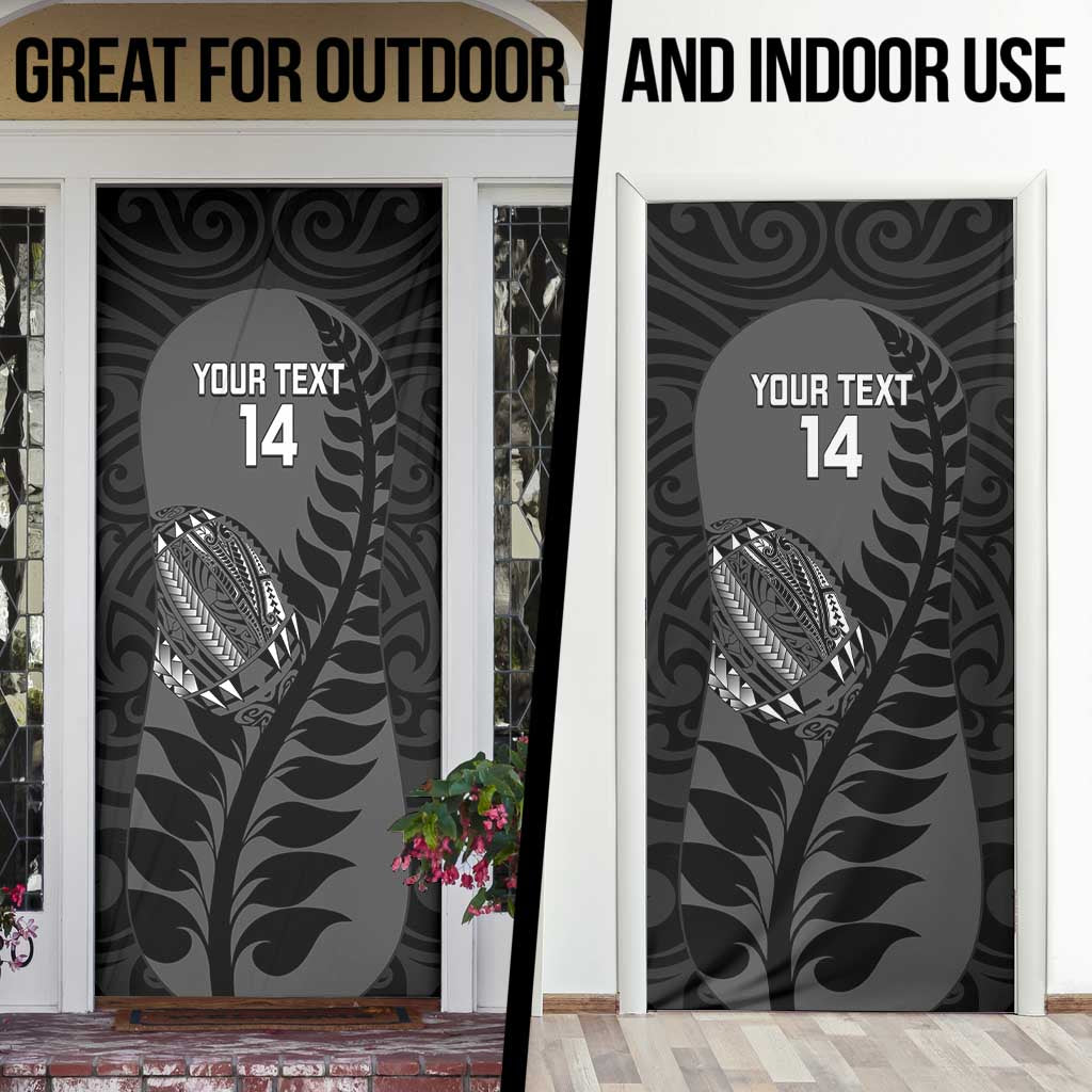 Custom New Zealand Silver Fern Rugby 2025 Door Cover Go Champions Aotearoa Maori Black LT14 - Polynesian Pride