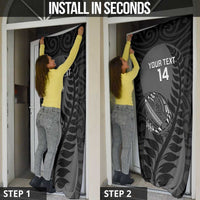 Custom New Zealand Silver Fern Rugby 2025 Door Cover Go Champions Aotearoa Maori Black LT14 - Polynesian Pride