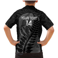 Custom New Zealand Silver Fern Rugby 2025 Family Matching Mermaid Dress and Hawaiian Shirt Go Champions Aotearoa Maori Black LT14 - Polynesian Pride