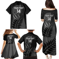 Custom New Zealand Silver Fern Rugby 2025 Family Matching Puletasi and Hawaiian Shirt Go Champions Aotearoa Maori Black LT14 - Polynesian Pride