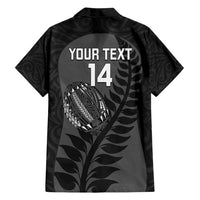 Custom New Zealand Silver Fern Rugby 2025 Family Matching Puletasi and Hawaiian Shirt Go Champions Aotearoa Maori Black LT14 - Polynesian Pride