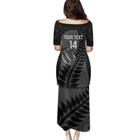 Custom New Zealand Silver Fern Rugby 2025 Family Matching Puletasi and Hawaiian Shirt Go Champions Aotearoa Maori Black LT14 - Polynesian Pride