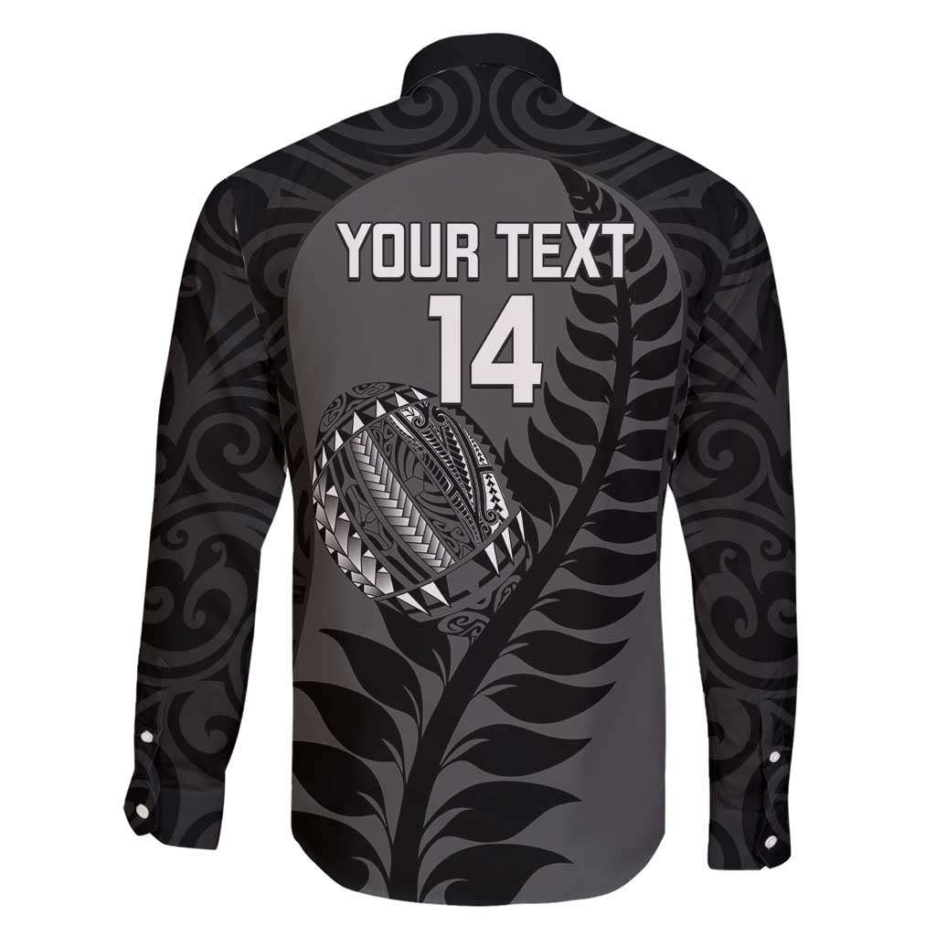 Custom New Zealand Silver Fern Rugby 2025 Family Matching Short Sleeve Bodycon Dress and Hawaiian Shirt Go Champions Aotearoa Maori Black LT14 - Polynesian Pride