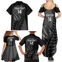 Custom New Zealand Silver Fern Rugby 2025 Family Matching Summer Maxi Dress and Hawaiian Shirt Go Champions Aotearoa Maori Black LT14 - Polynesian Pride